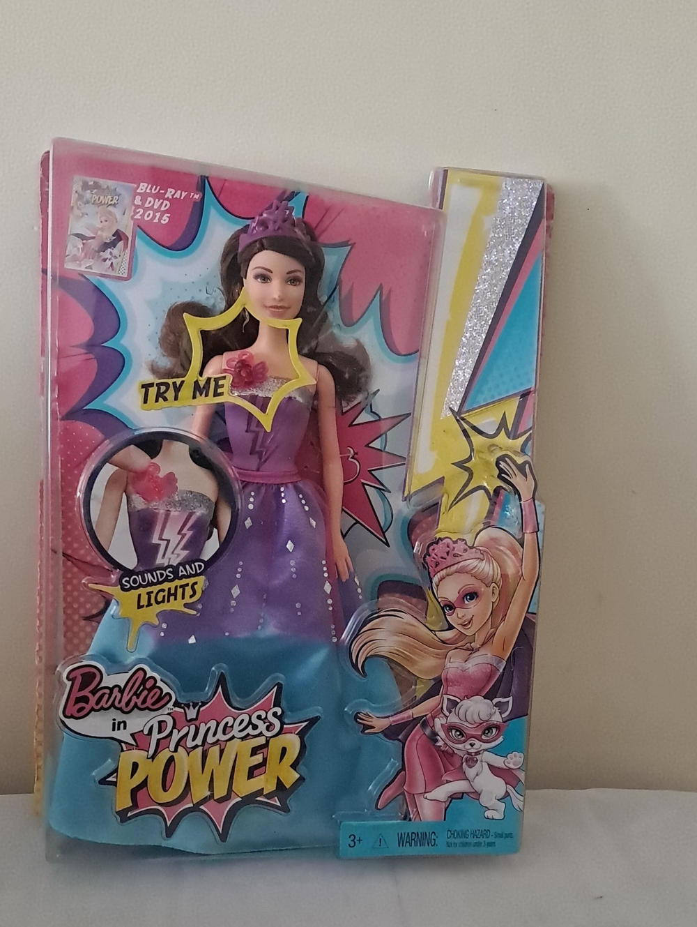 2014 Barbie Princess Power Doll in Purple and Pink Outfit